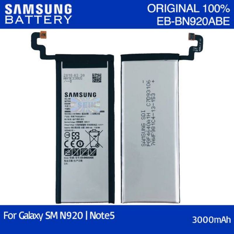 BATTERY BATRE BATRAI BATERAI SAMSUNG NOTE 5 N920F ORIGINAL 100%