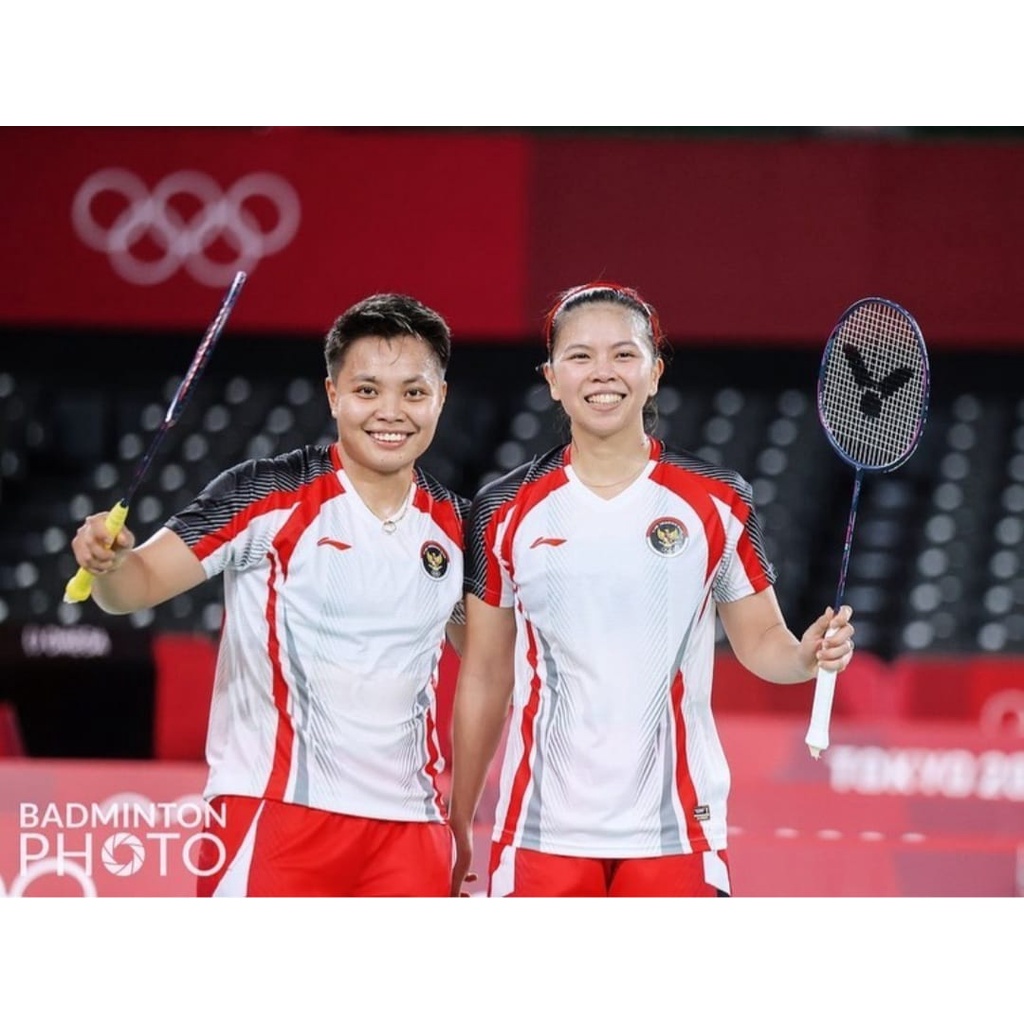 BAJU TIMNAS BADMINTON OLIMPIADE TOKYO 2020 / BAJU TIMNAS BADMINTON GREYSIA POLII & APRIYANI RAHAYU