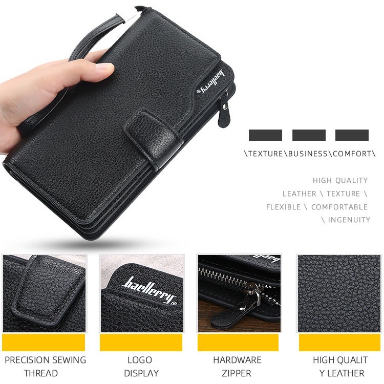 ORIGINAL BAELLERRY S1069 DOMPET PANJANG PRIA TEBAL PRIA SEMI KULIT KUALITAS PREMIUM