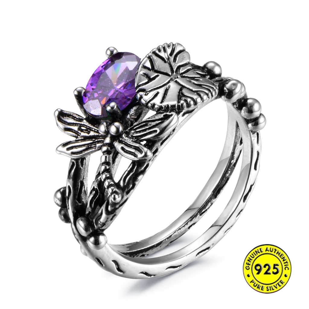 Cincin Sterling Silver 925 Dengan Topaz Untuk Wanita