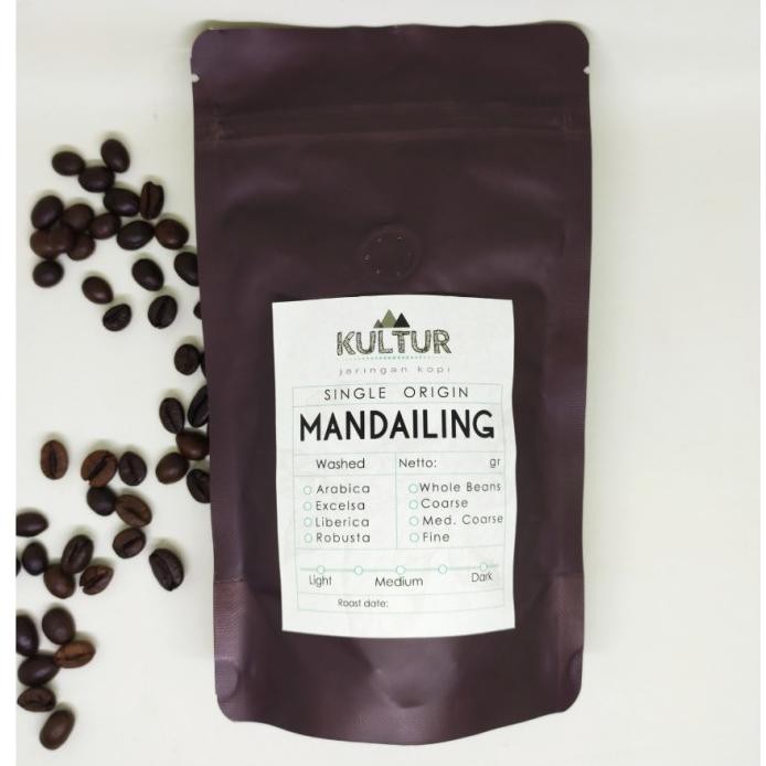 

COFFEE BEAN BIJI KOPI ARABIKA MANDAILING 1 KG - MED-DARK ROAST, BEANS