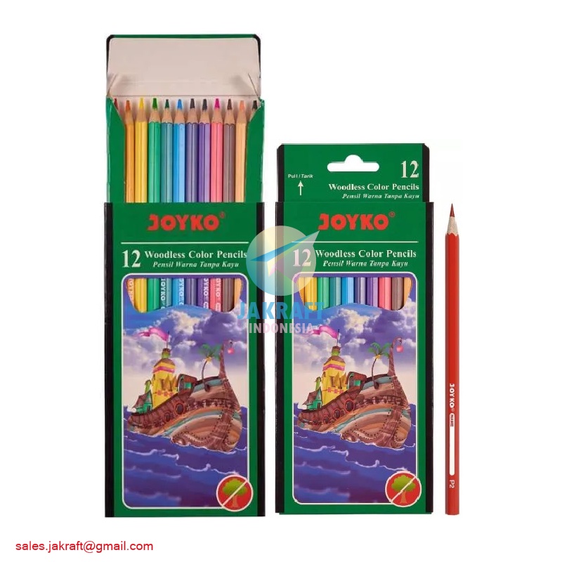 

(12 Pcs) Pensil Warna Panjang 12 Warna JOYKO CP-103 Color Pencil Berkualitas Lebih Tebal & Kuat Woodless