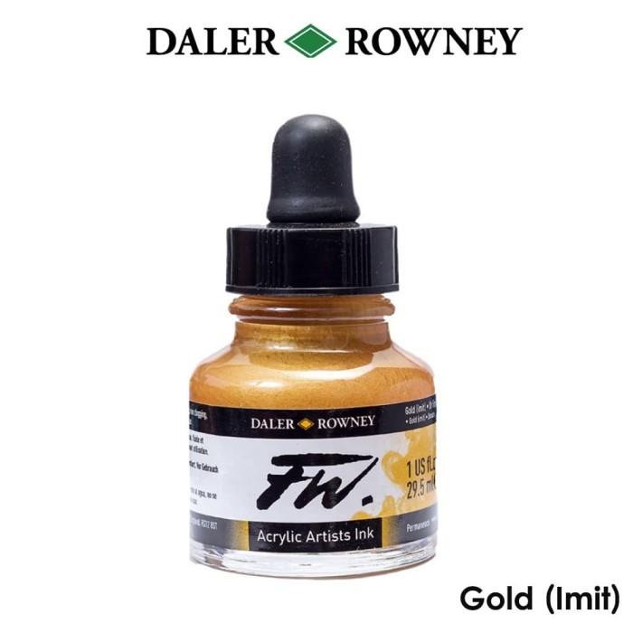 

UPDATE! DALER ROWNEY FW ACRYLIC INK 29.5ML - GOLD IMIT 701 OPAQUE ALAT LUKIS AL1