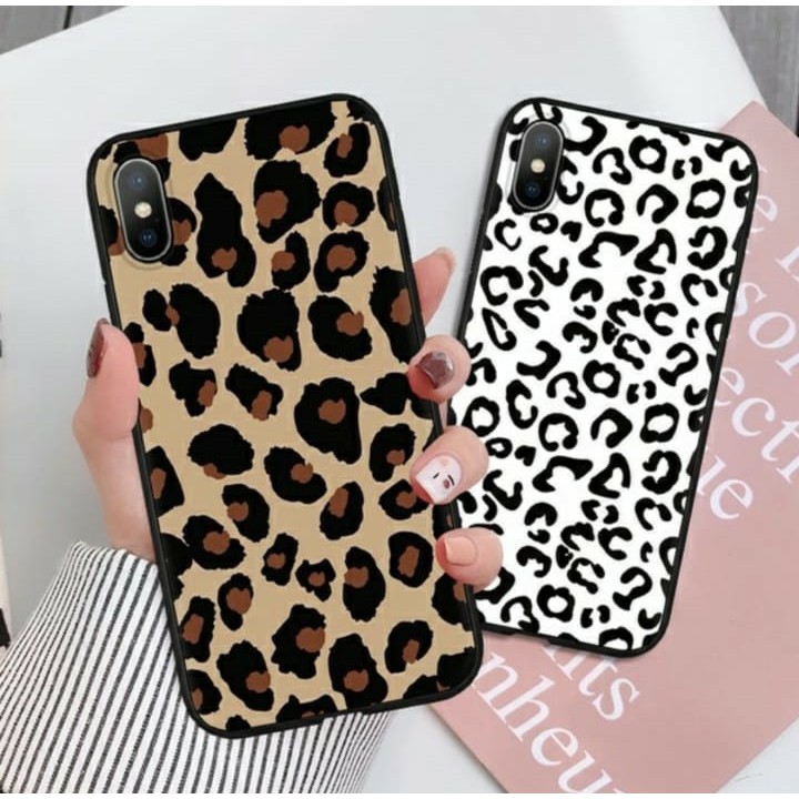 [P58] Leopard case glossy 2d for oppo vivo xiaomi realme samsung iphone