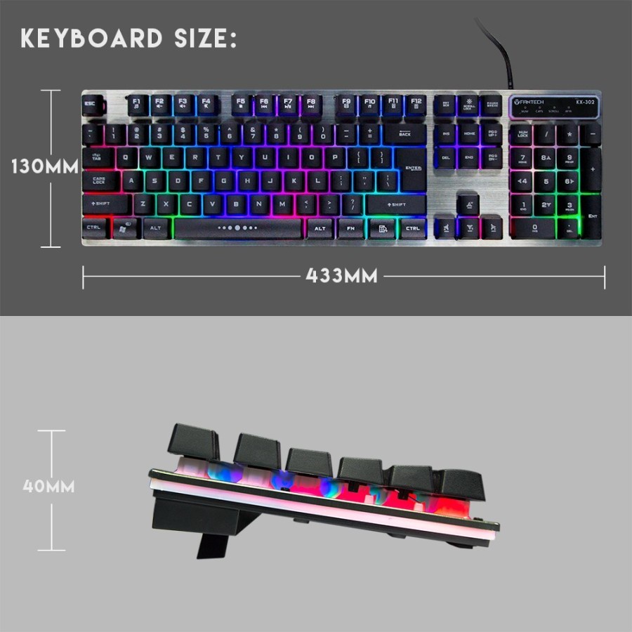 Fantech KX-302s Major Bundling Keyboard Mouse Combo Gaming KX302