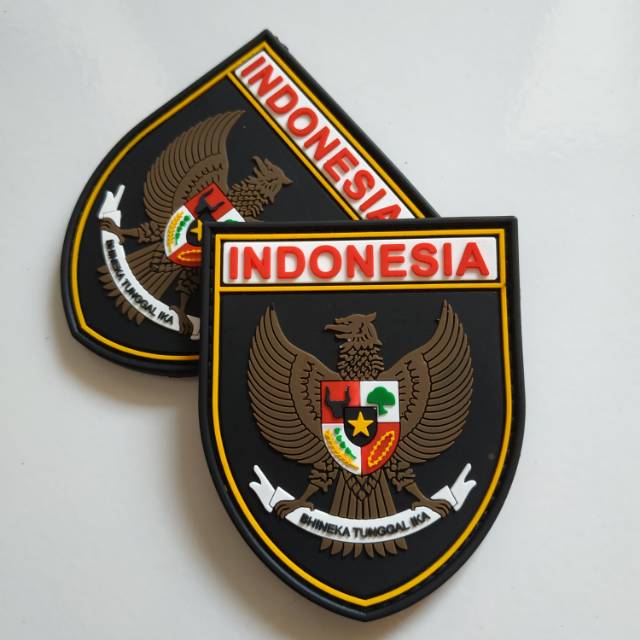 Patch rubber GARUDA TAMENG COKLAT/tempelan karet emblem velcro