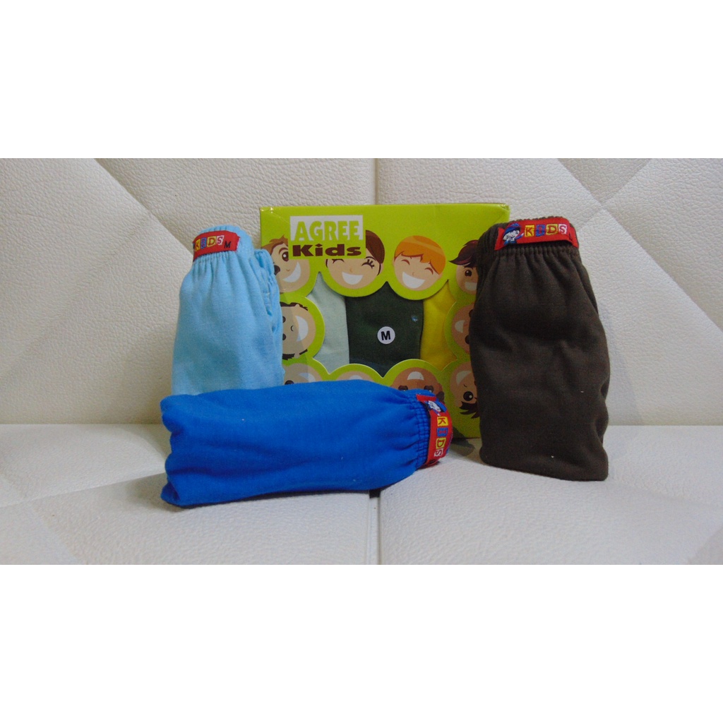 SS -  3 Pcs CD Anak Laki laki Jumbo ( Gendut ) Agree Kids Dus Hijau / Celana Dalam Anak Agree Kids