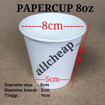 50PCS Gelas Kertas PUTIH Foam Paper Cup 8oz POLOS Hot Coffe Kopi Teh Panas TANPA TUTUP