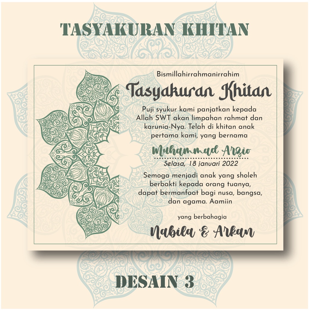 

Stiker / Kartu Label Syukuran Khitanan - Tasyakur Walimatul Khitan
