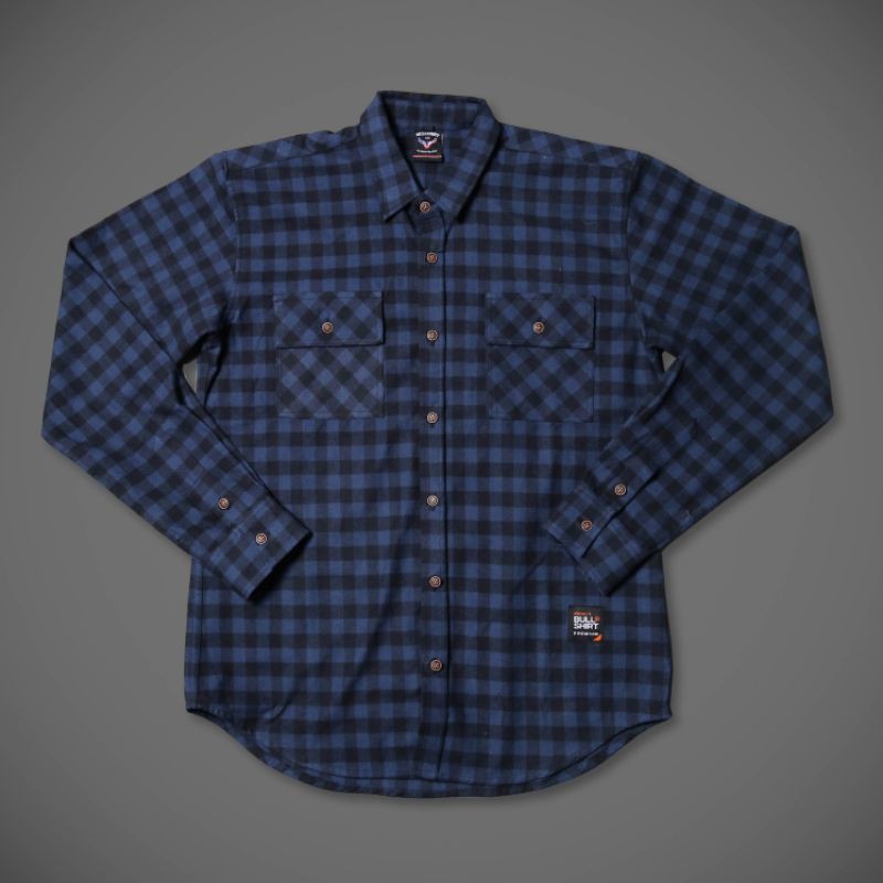 Flanel Pria Wanita Kemeja Flanel Distro Kemeja Kasual Original Lokal Brand Bullshirt