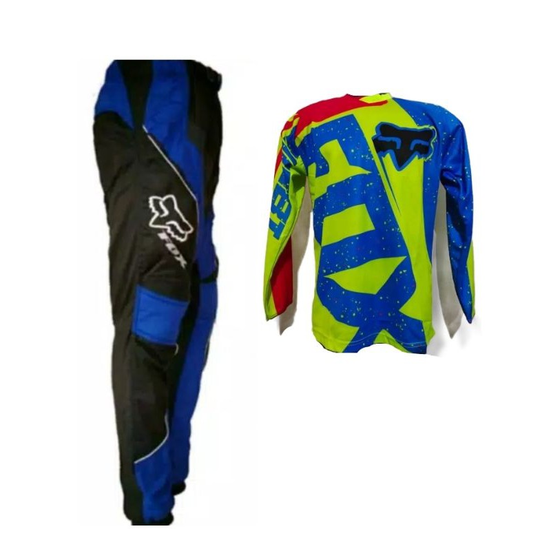 

Baju Set Trail Motorcross Foxx Biru Stabilo