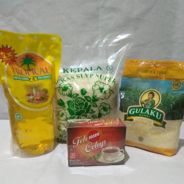 

Paket Sembako Mini - Beras, Minyak, Gula, Teh