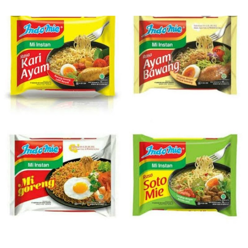 

indomie goreng soto ayam bawang kari ayam all varian