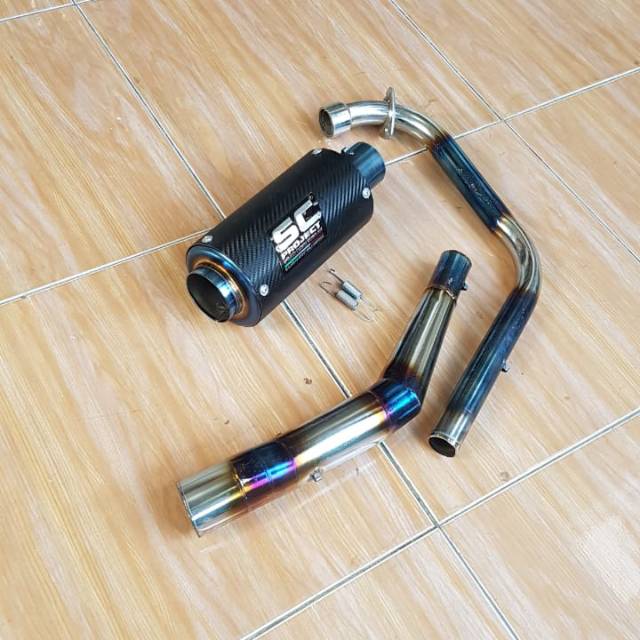 KNALPOT SONIC R 150 SC PROJEC CARBON LEHER BLUEMOON