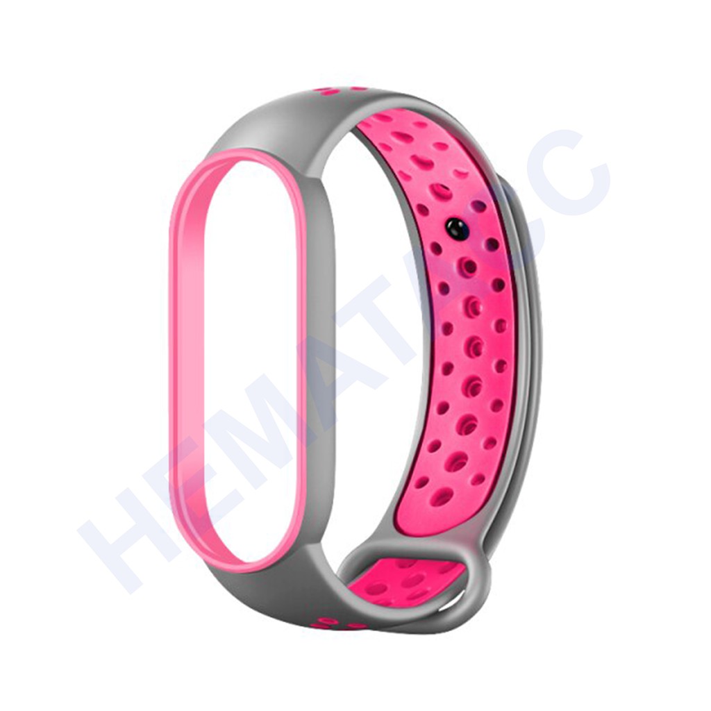 Sporty Strap Mi Band 5 / Mi Band 6 / Tali Jam Sport Xiaomi Mi Band-Abu Pink