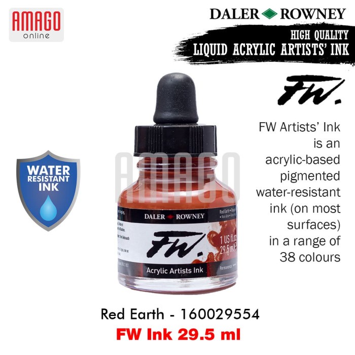 

Spesial Daler-Rowney - Fw Ink 29.5 Ml - Red Earth - 160029554 Diskon