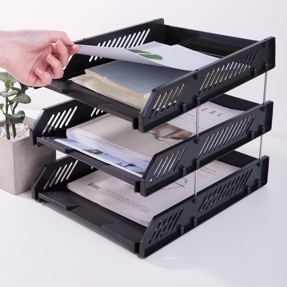 

Barang Pilihan.. Deli File Tray / Rak File Susun Bahan Plastik 2/3 Tingkat E920X