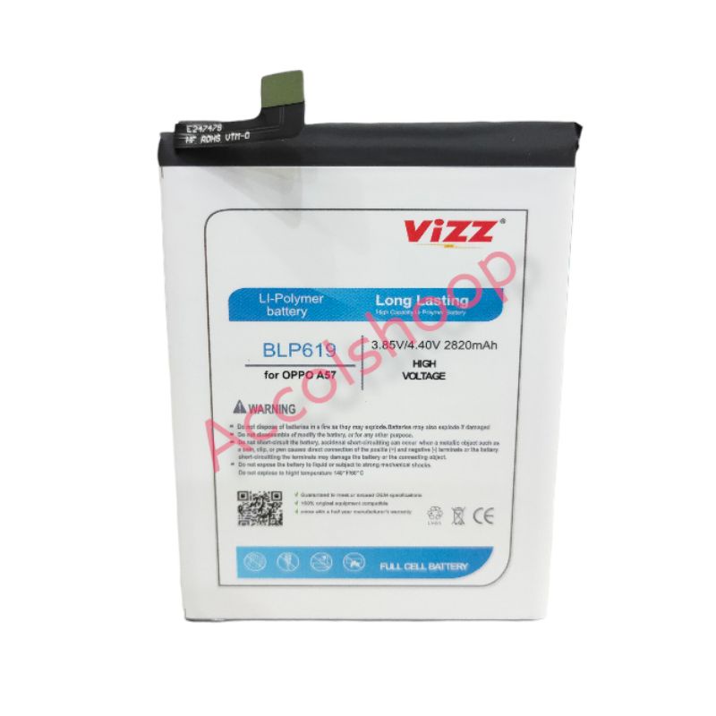 Baterai Batre Vizz BLP619 A39 A57 ORIGINAL Vizz