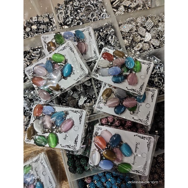 Liontin / Bandul Kalung Batu Mata Kucing lusinan isi 12pcs