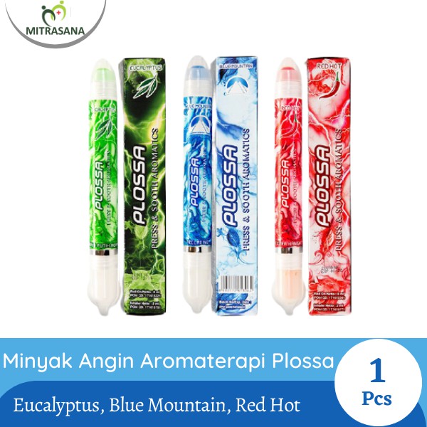 Plossa Minyak Angin Aromatherapy Eucalyptus, Blue Mountain, Red Hot 10 ml