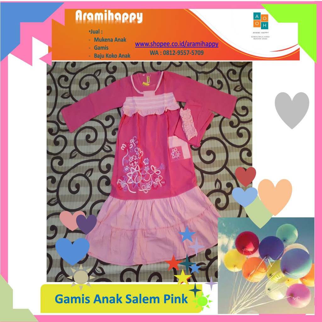 Gamis Anak Beautiful Salem Pink