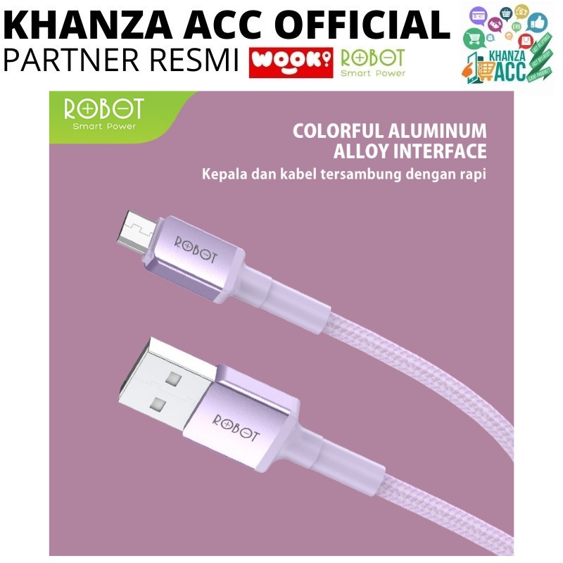 KHANZAACC Kabel Data Robot RSM100 RSC100 RSL100 Micro USB Type C Lightning Fast Charging