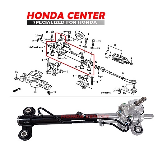 gear box assy power steering bak stir rack stir crv gen3  2007 2008 2009 2010 2011 2012 2400cc