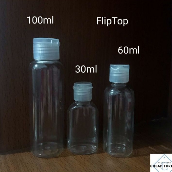 Botol Spray dan Fliptop Kosong 30/60/100 ml untuk hand sanitizer murah  bening putih plastik ready stokcs.