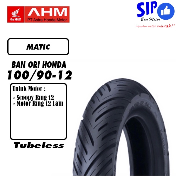 Ban tubeless matic AHM Honda Federal 100 90 12 K93 orisinil Scoopy new