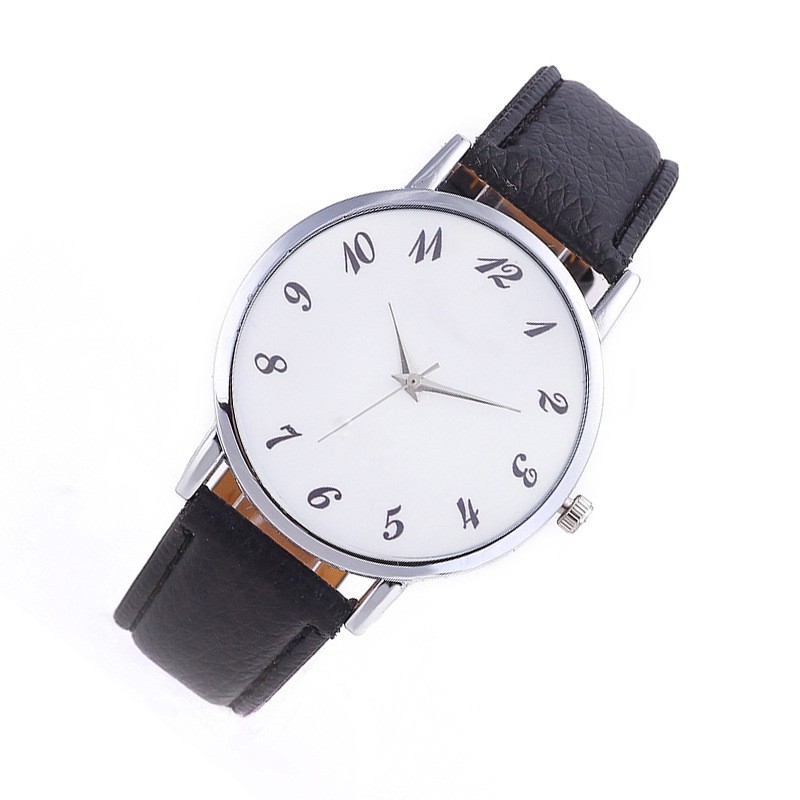 jam tangan fashion kulit simple unisex leather watch men women (1J1) jwa044