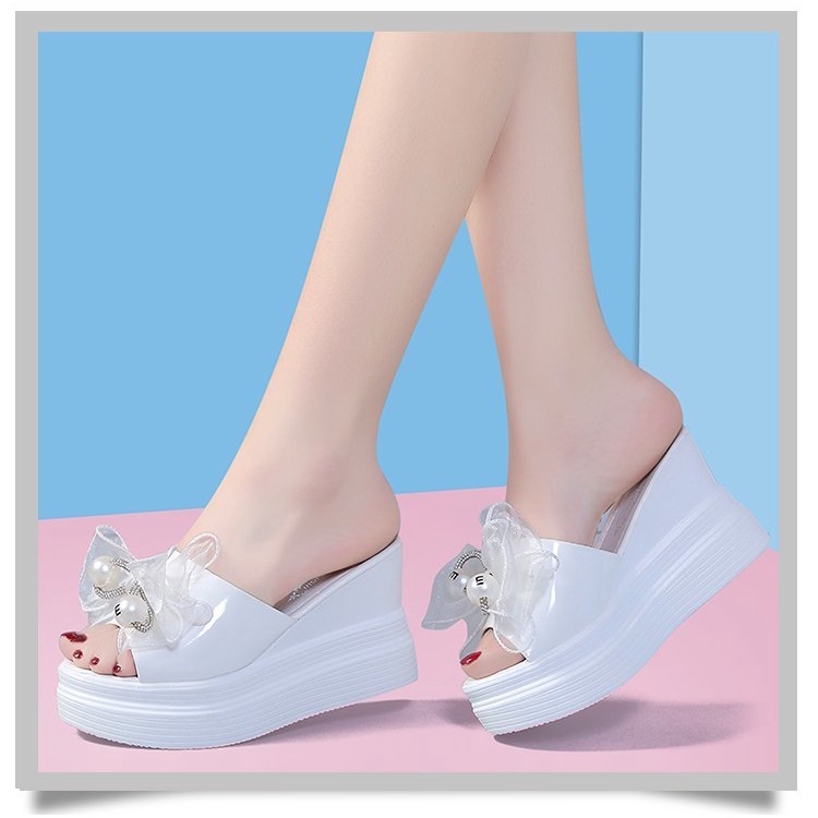 Biang93 Store-Wedges Wanita Pita Mutiara Terbaru Trendy