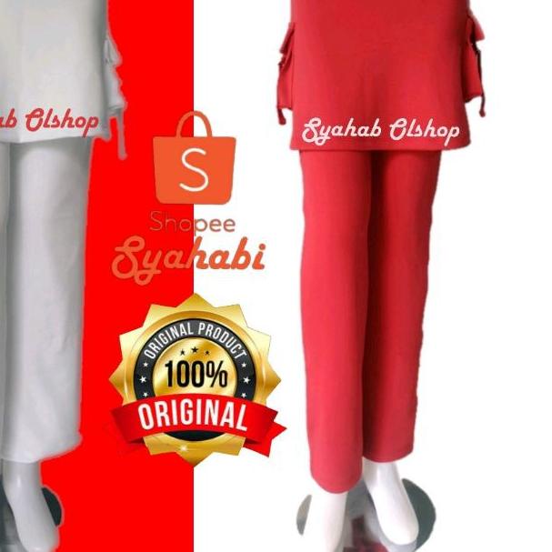 CELANA SENAM ROK MERAH - PUTIH