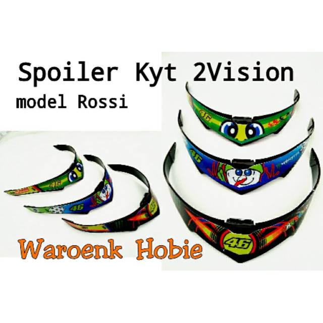 Spoiler helm Kyt 2Vision model Rossi, aksesoris helm full face & half face