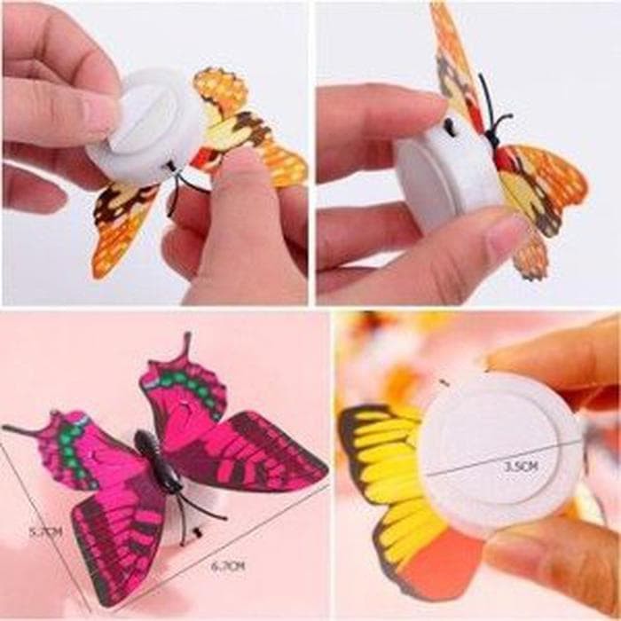 (1 PCS) LED Sticker Kupu Kupu Stiker Dinding LED Butterfly lampu Kamar Souvenir Pernikahan LED