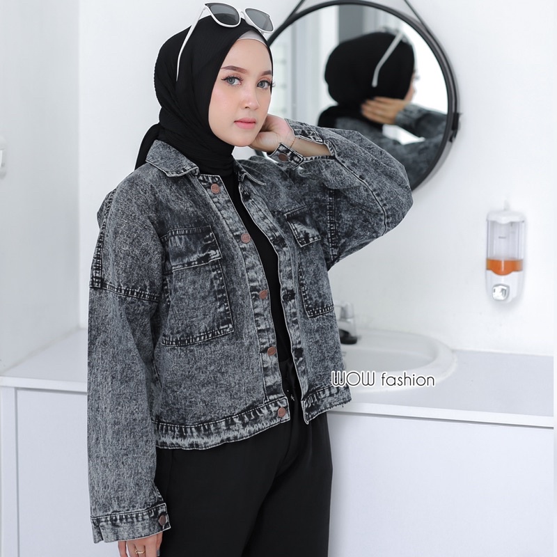JWF JAKET JEANS WANITA PREMIUM OVERSIZE-1