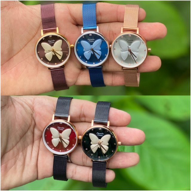 JAM TANGAN WANITA ALEXANDRE CHRISTIE AC 2850 | AC2850 3D Butterfly Dial ORIGINAL Garansi Resmi Tahun