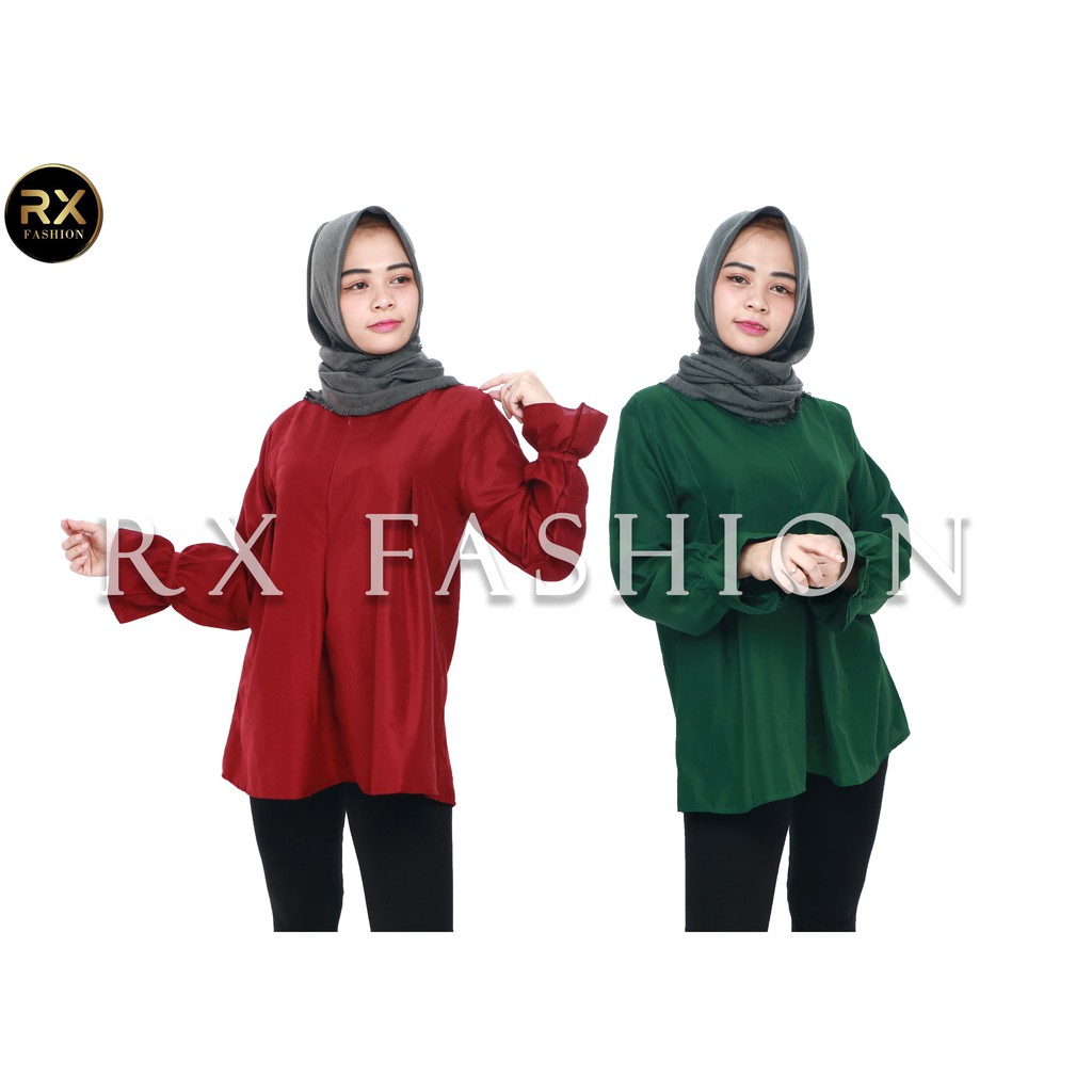 RX FASHION LINDSAY BLOUSE WANITA TERBARU BAHAN WOLFIS UKURAN ALLSIZE FIT L 1R