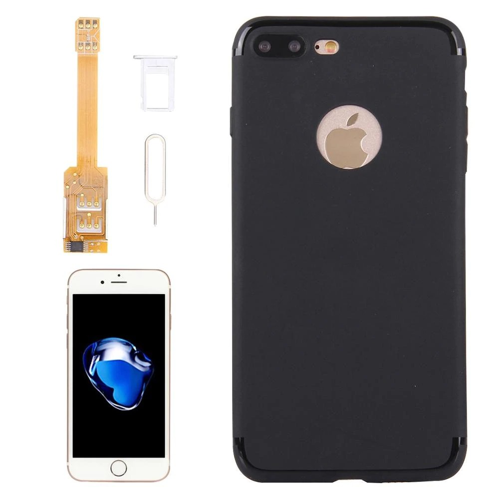 For Iphone 7 7 Plus 6s Plus 6 Plus 2 In 1 Dual Sim Card Adapter Tpu Back Case Cover Shopee Indonesia