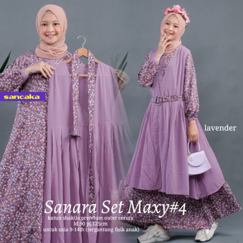 SANARA MAXY KIDS OCTANA MAXY KIDS FLORY SET SYARI AISYAH SYARI KIDS