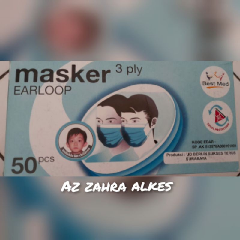 masker medis 3ply surgical mask earloop