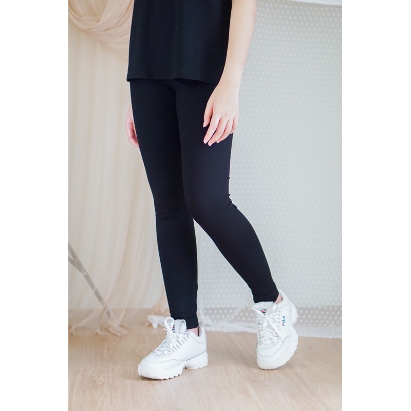 Bymeldev Premium Legging Basic Hitam Nonbumil Bumil Allsize &amp; Jumbo