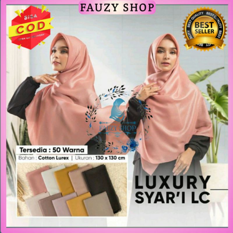 Jilbab Segi empat Jumbo Luxury LC Syari Umama 130×130 cm Hijab Segiempat Jumbo Umama 130×130 Cm Keru
