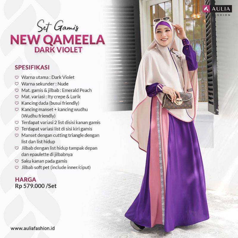 New Qameela Dark Purple gamis Aulia