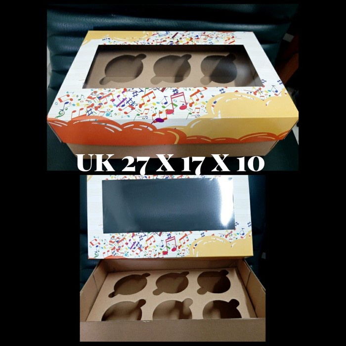 

Dus cupcake 6 lubang 27x17x10 corrugated box kardus kue cup cake diameter 6 cm kotak roti melody