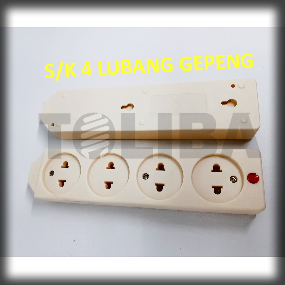 stop kontak 4lubang stopkontak 4 lubang 4 lb gepeng lampu kuningan sni / colokan gepeng datar