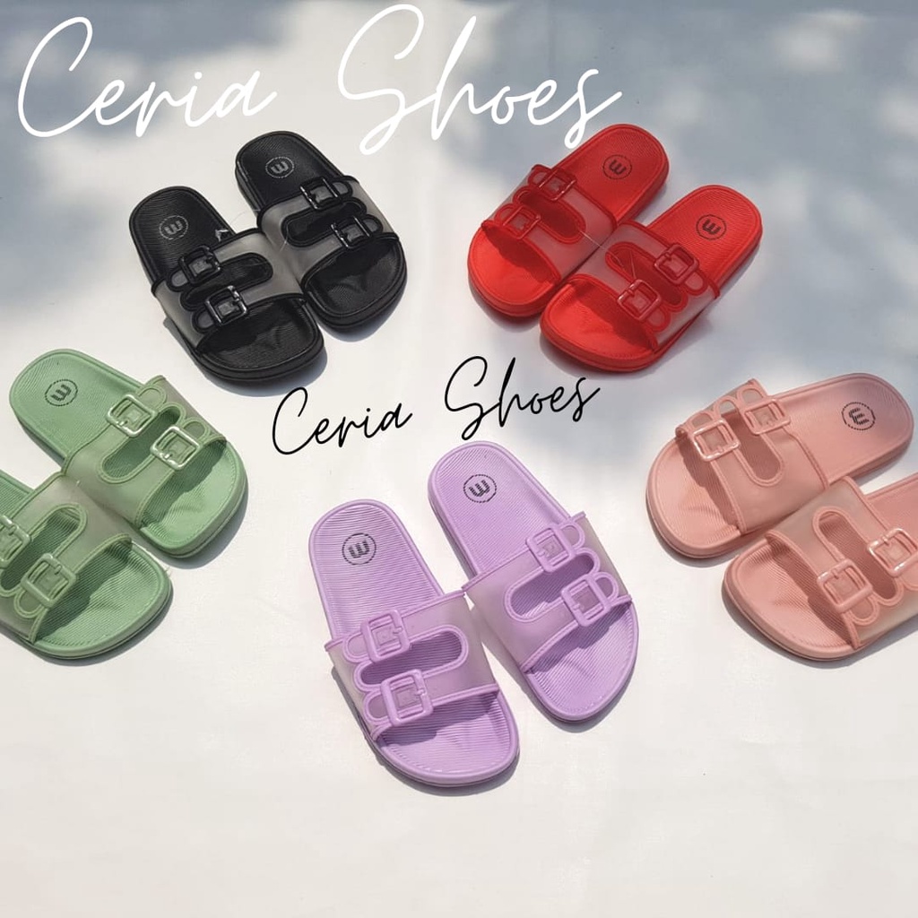 Sandal Slop Anak BALANCE Import Karet Empuk Tebal Motif Gesper Mika Bahan Jelly