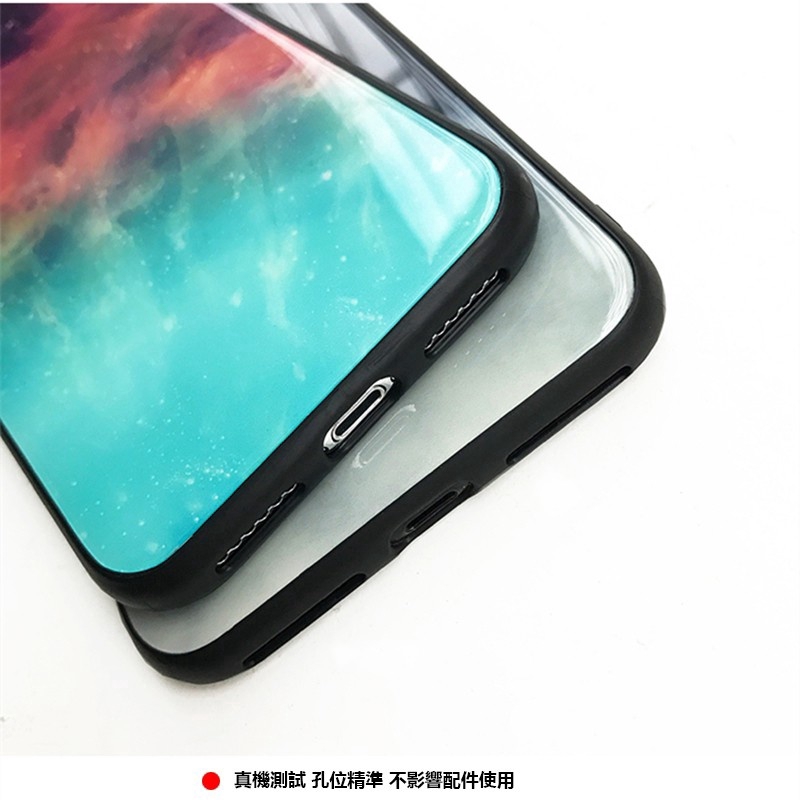 Warna Aurora langit berbintang kaca tempered Hard Case iPhone 11 Pro Max XR XS SE2 6 7 8Plus Case