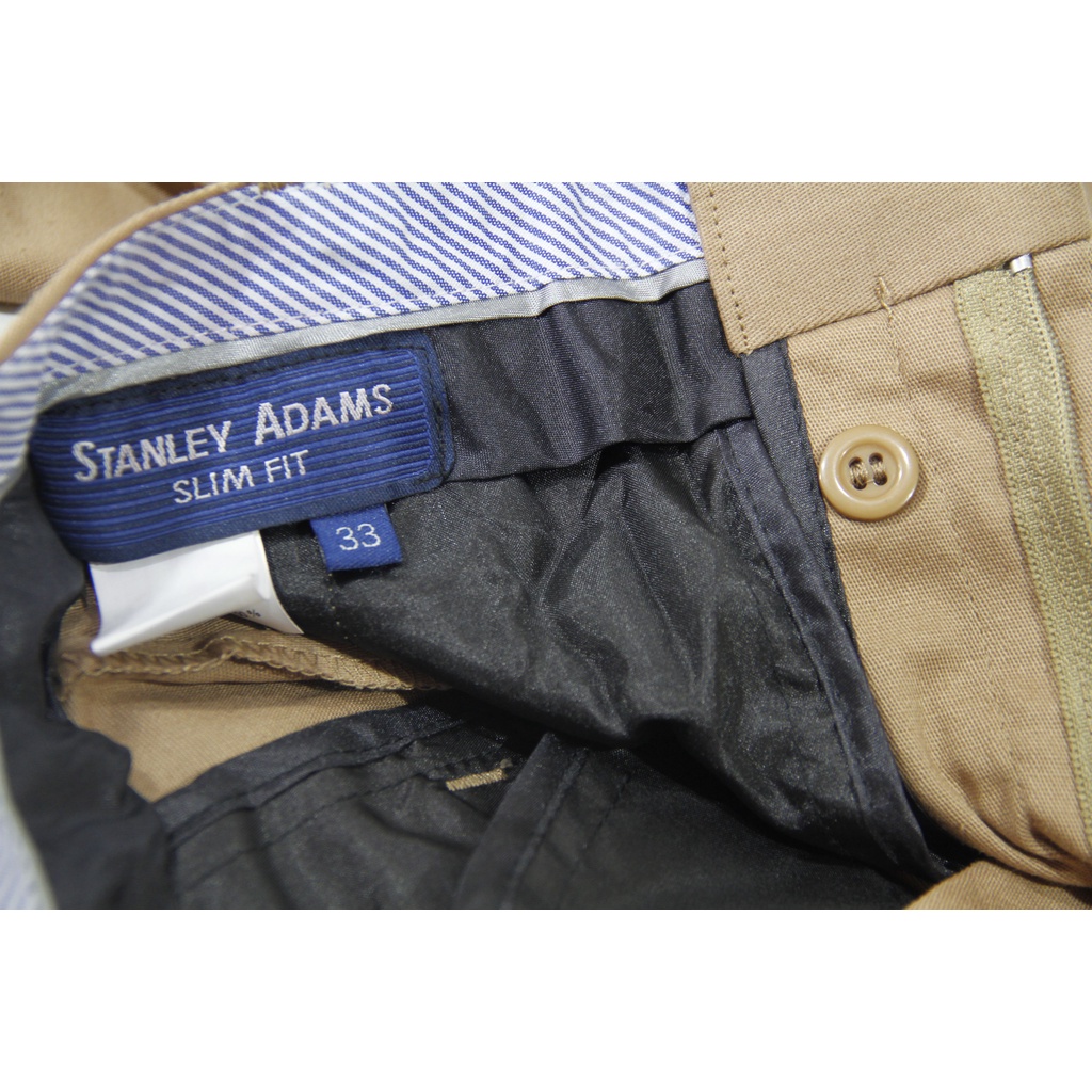 COD Celana Panjang Chino Pria Slimfit Stanley Adams Khaki Polos 100% Original Brand