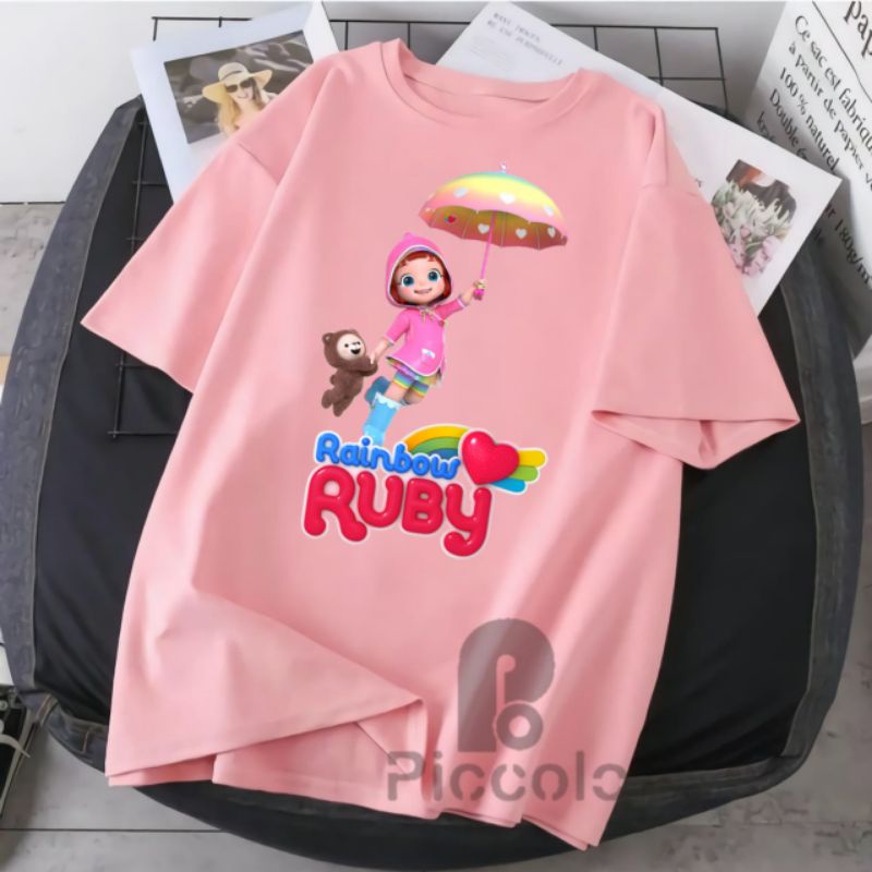 kaos baju anak anak  Ruby rainbow bahan premium