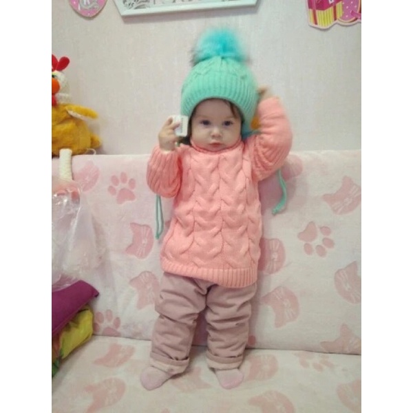 Sweater rajut anak pullover baju winter musim dingin hangat import kids knitted sweaters Happy